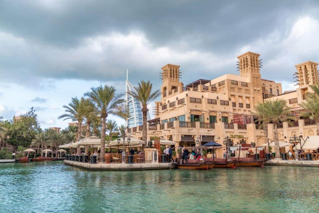 Souk Madinat Jumeirah, pond, Burj Al Arab, UAE