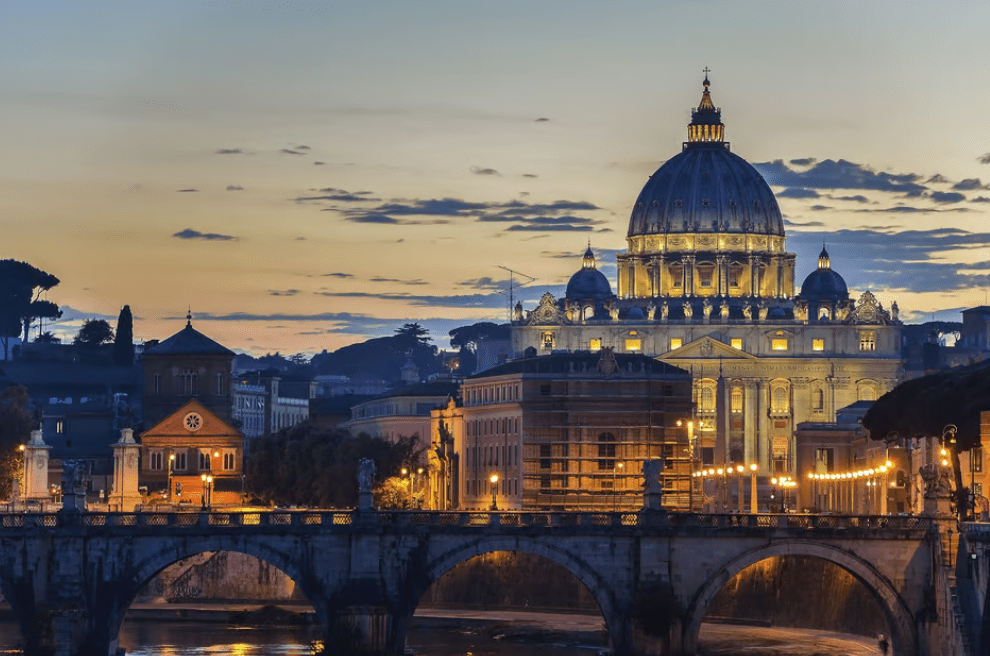 Vatican Museums night tour, St. Peter Basilica at night, Vatican City as night