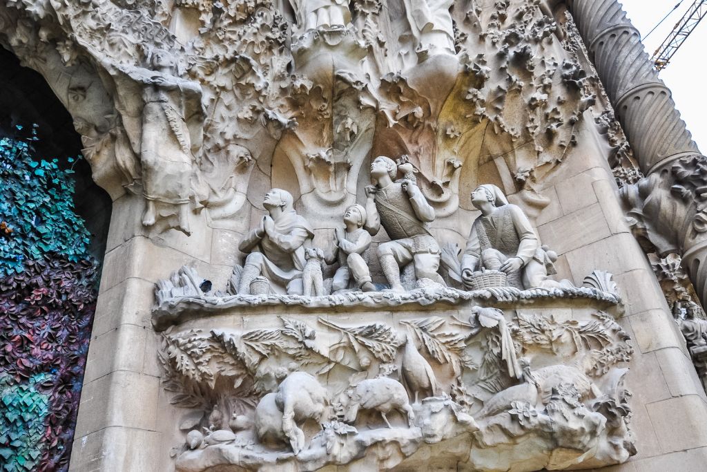 Visiting Sagrada Familia, Barcelona - detail from the Nativity Facade 