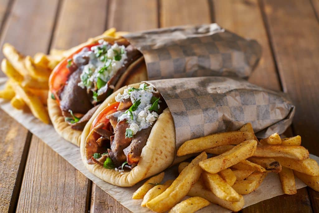 Shawarma wrap and fries, Dubai food, UAE food