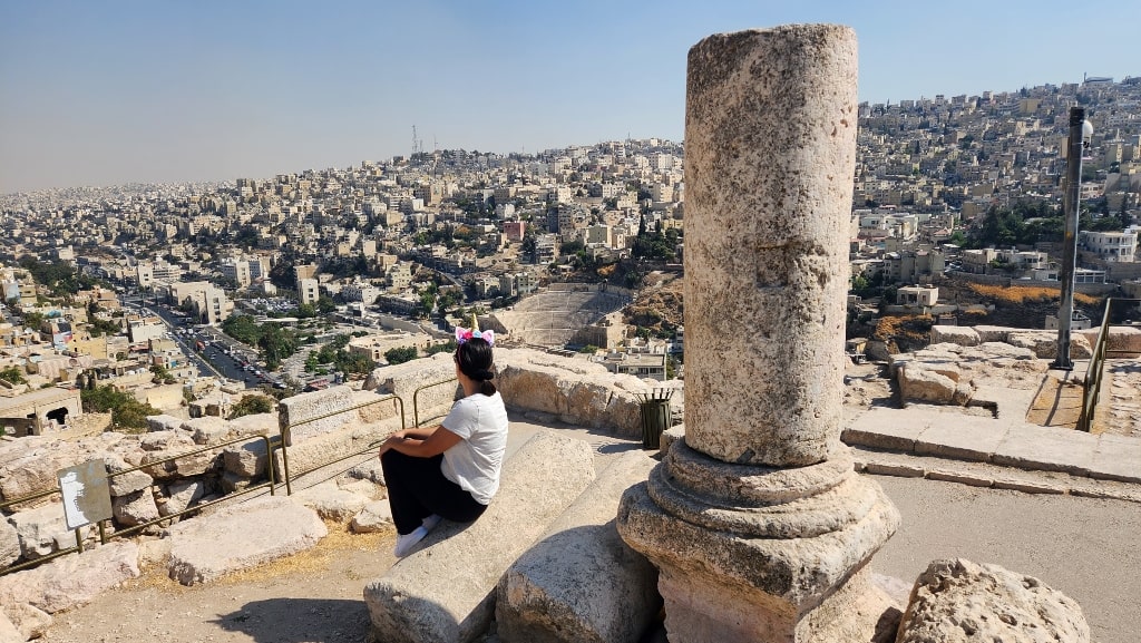Me overlooking Amman from the Amman Citadel, Jordan 