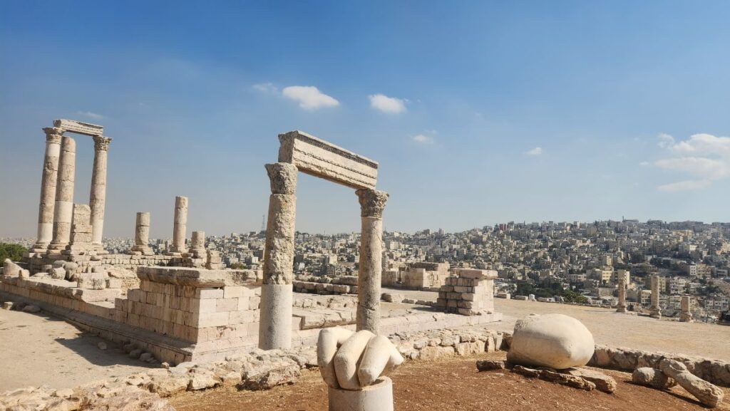 View of the Amman Citadel, ruins, attractions in Amman
