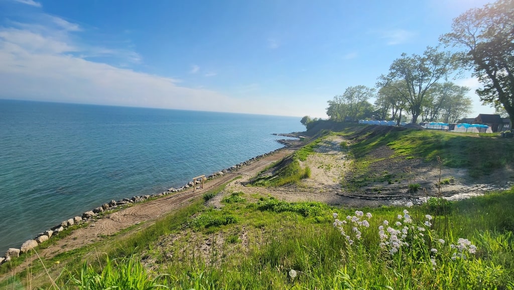 View of Lake Erie and the serene grounds, lake views, Essex Country