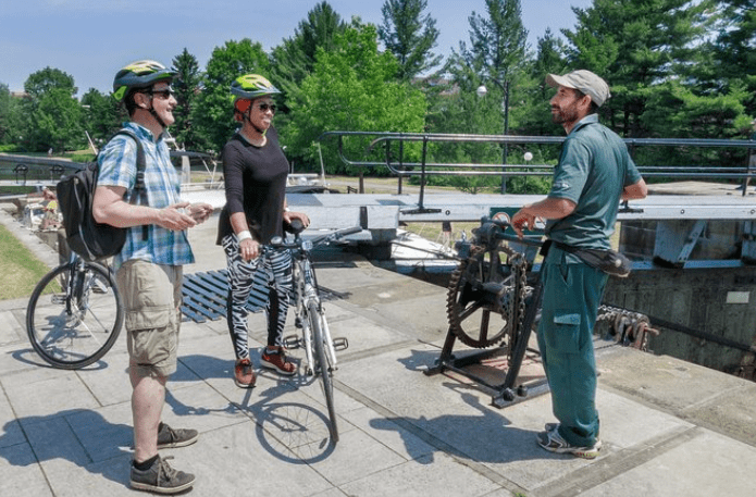 Bikers, people on bikes, bike tours, bike tours Ottawa