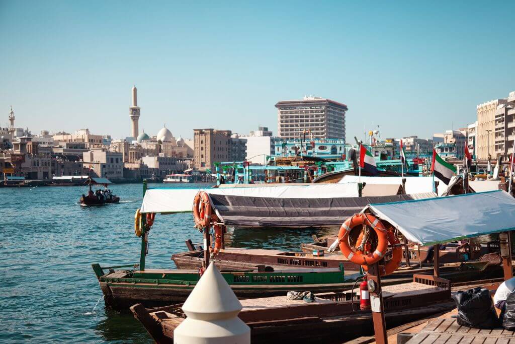 Dubai Creek and abras, boats, Deira