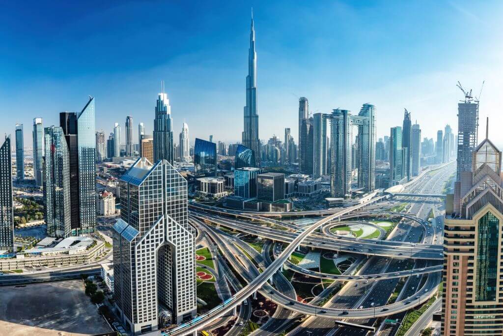 View of Dubai. UAE, buildings 