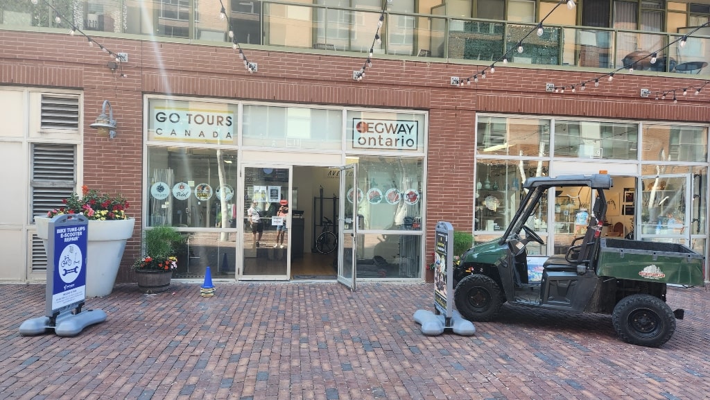 The Segway Tour office, it is right beside the Red Heart in Distillery 