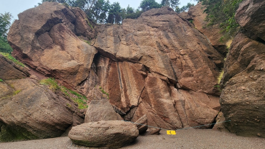 Shore rocks, ocean floor, Hopewell Rocks, Bay of Fundy