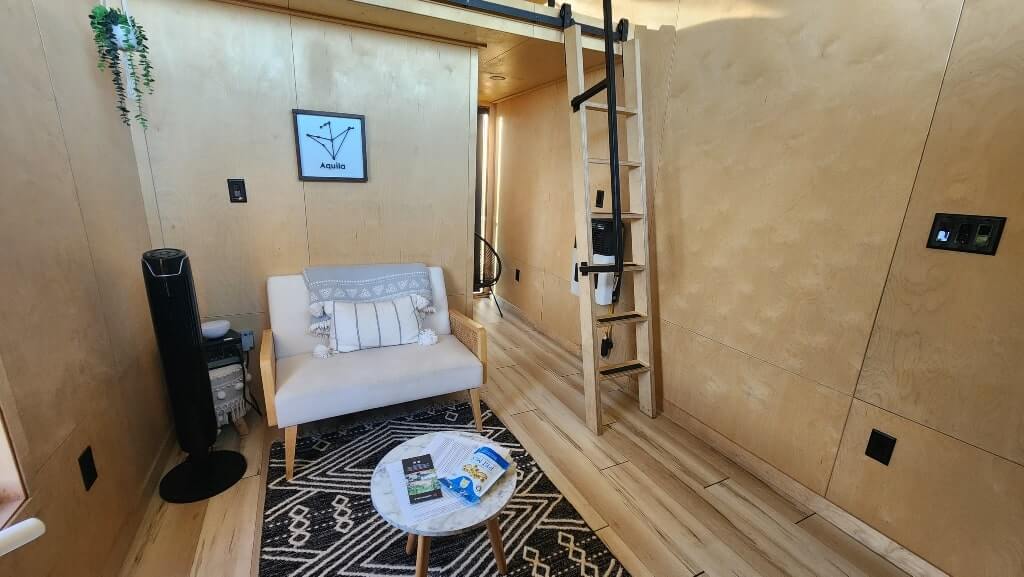 Meridian63° Luxury Camping, tiny cabin, small space, glamping