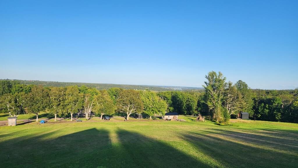 Nature view, camping in PEI, glamping, trees, park