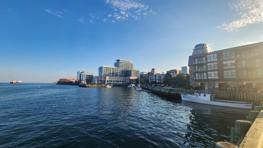 Modern condos along the waterfront, Atlantic ocean, ocean view, buildings on the water