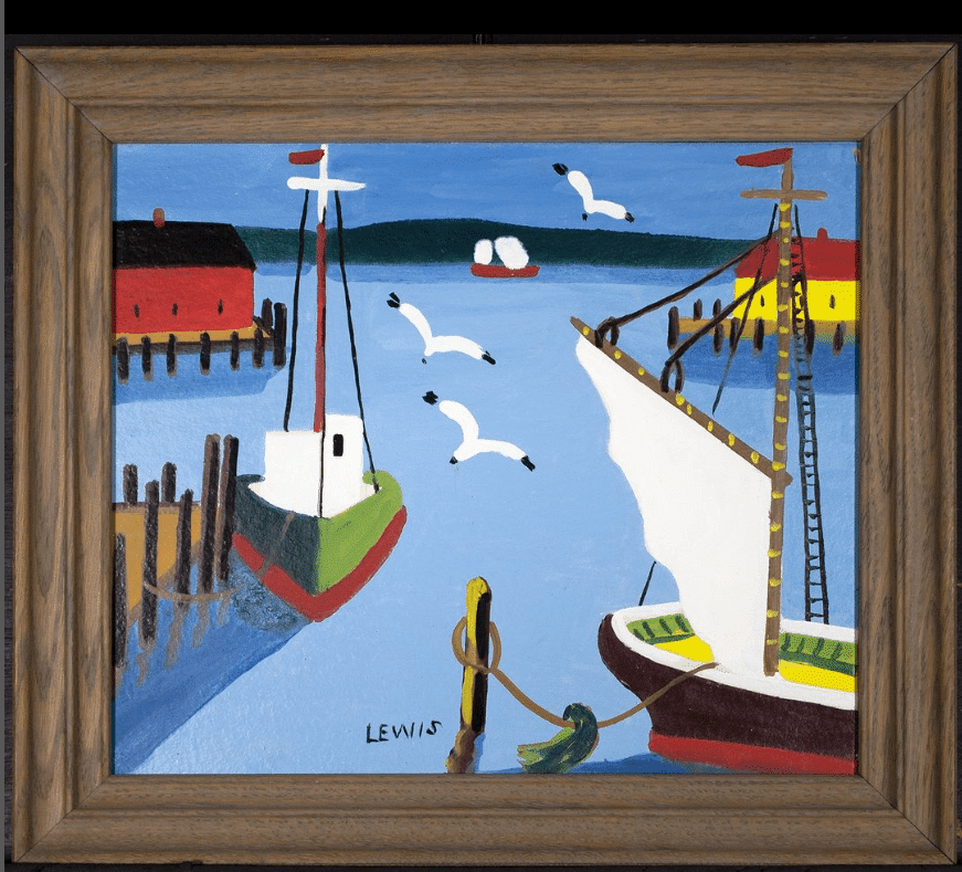 Maud Lewis, Boats In The Harbour, 1960s, The Art Gallery of Nova Scotia, Fun Things To Do In Halifax For Adults 