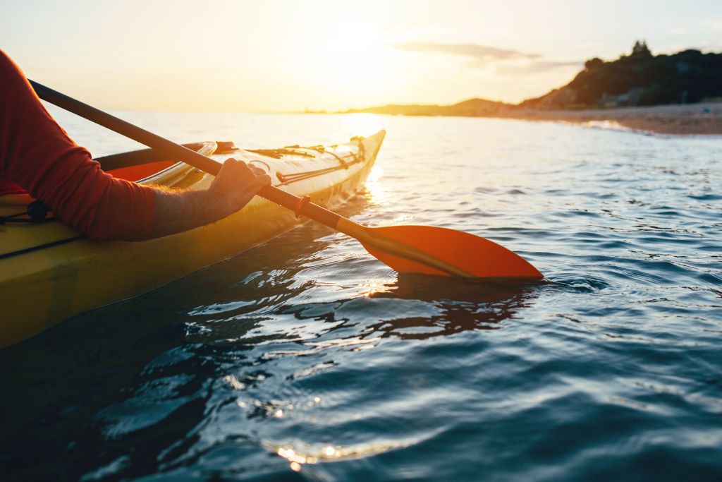 Kayaking, person in a kayak, Bay of Fundy