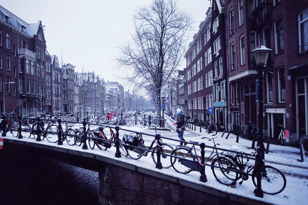 Winter in Amsterdam, bikes, canal, Holland, Netherlands, Places To Visit In Europe In December