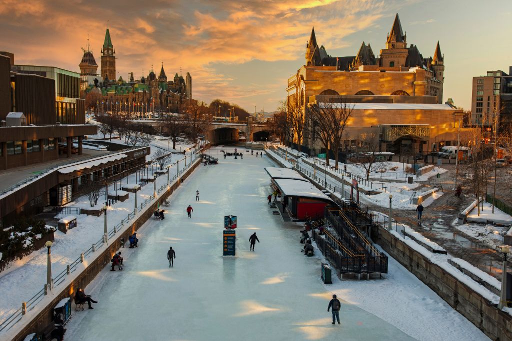 Frozen Rideau Canal, Ottawa in winter