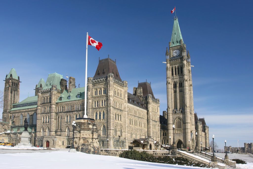 Parliament Hill in the winter, Ottawa in December, snow, Places To Visit In Canada In December