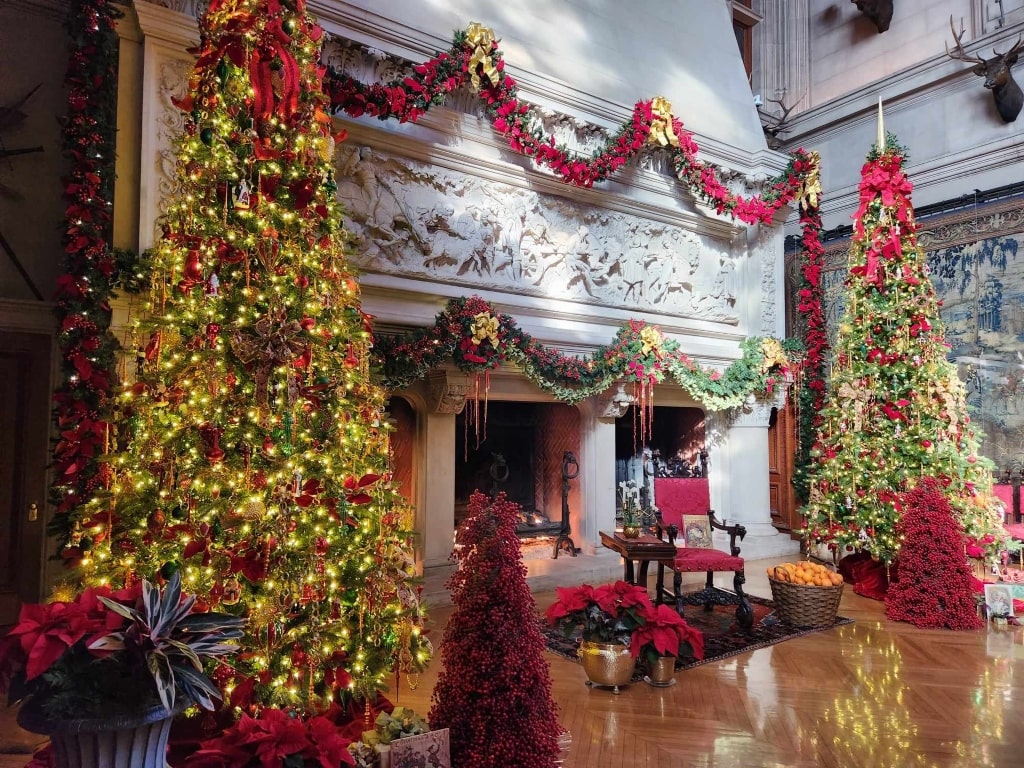 Biltmore Estate at Christmas, Christmas trees, Asheville, North Carolina, Best Places To Visit In The USA In December