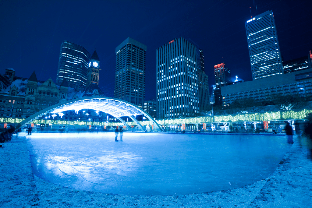 Nathan Phillips Square skating rink in Toronto