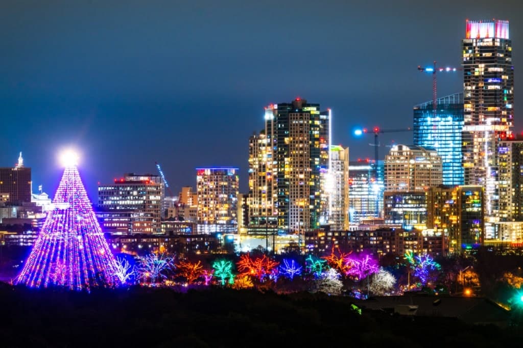 Austin in winter, Texas, Christmas Lights 