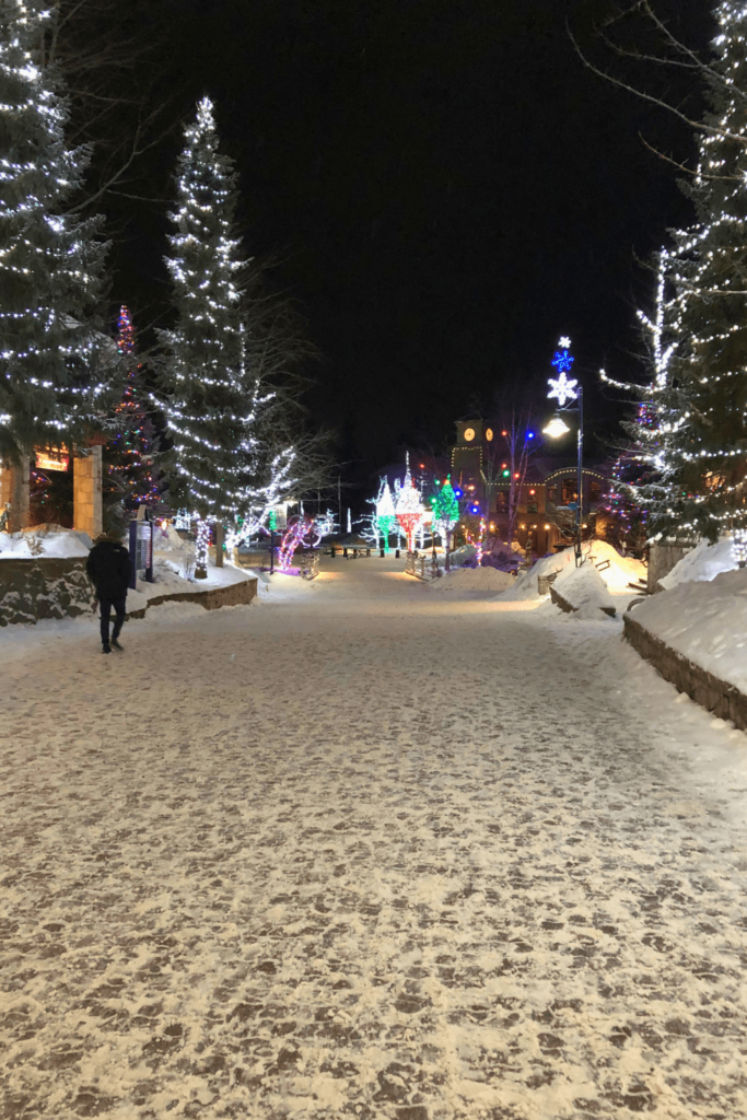 Whistler Village, ski village, snow