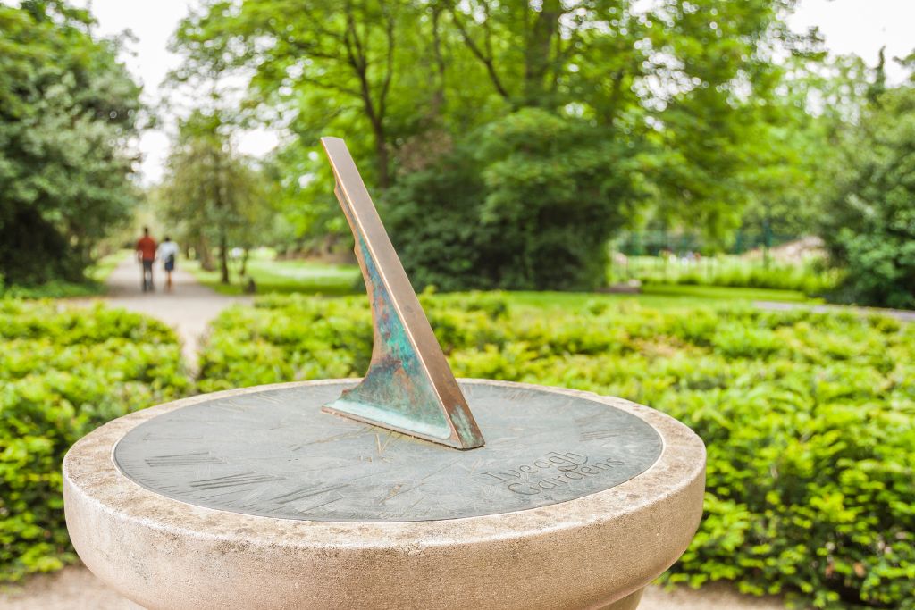 A sundial in Iveagh Gardens, park, hidden gems in Dublin 