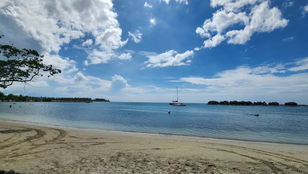 Beach in Montego Bay, catamaran, Jamaica