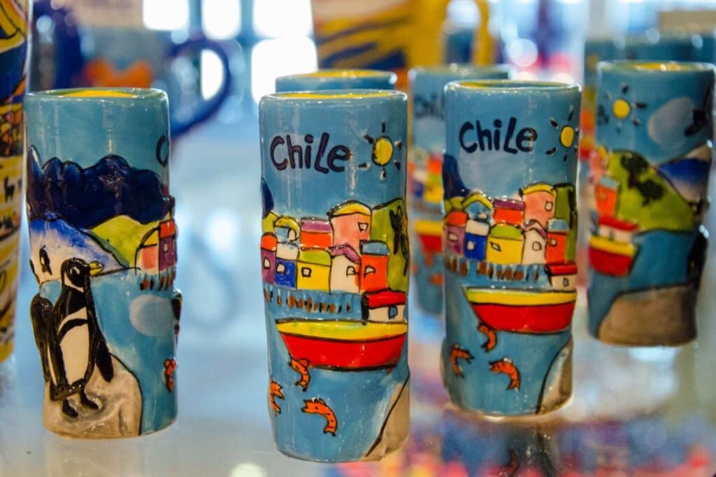 A couple of shot glasses from Chile, small glasses 