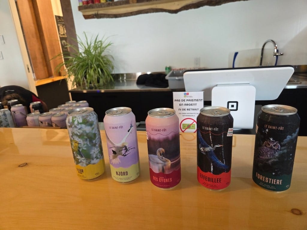Beer selection from Le Saint Fut Microbrewery