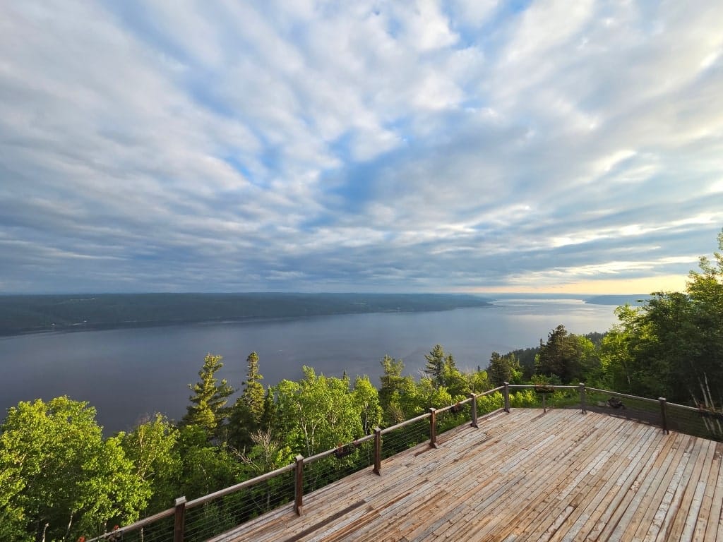 A view of Saguenay Fjord from the Auberge Cap au Leste terrace