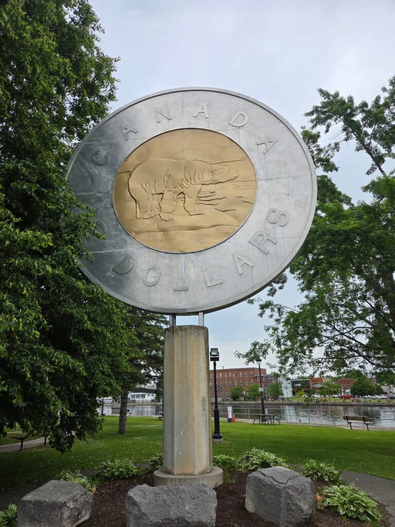 The other side of the Giant Toonie Monument, Campbellford