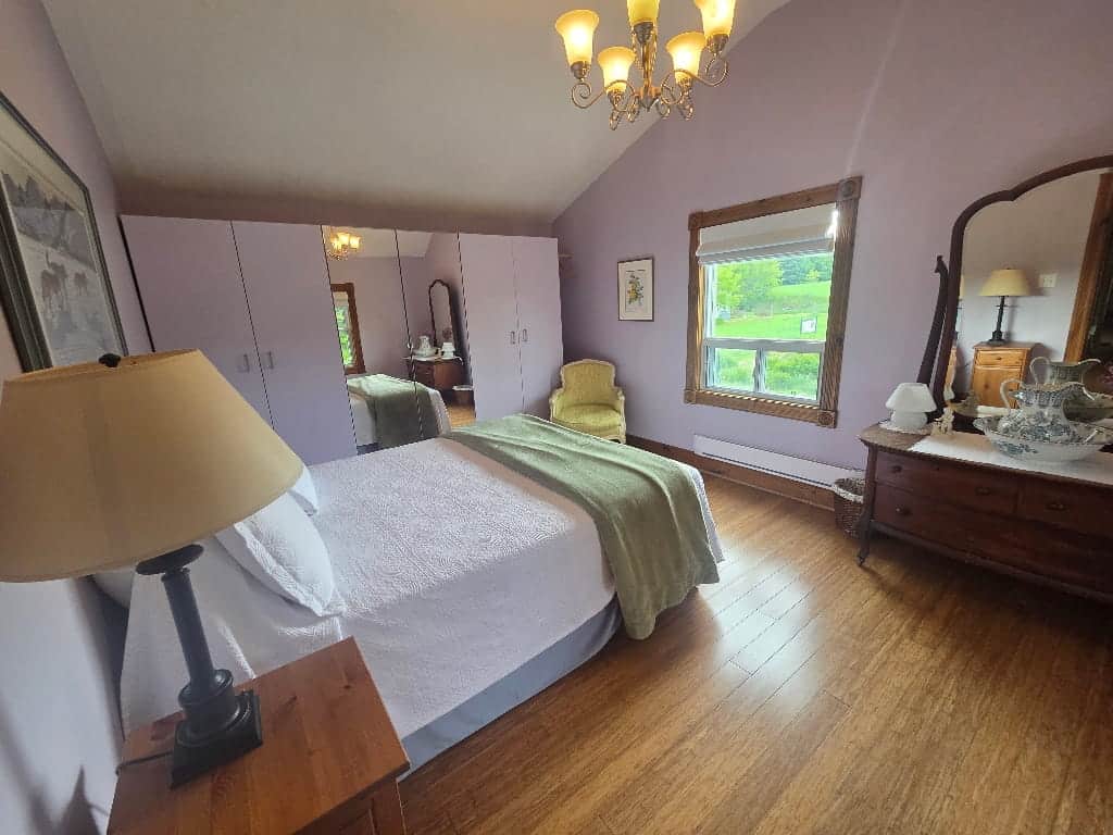 The master bedroom in the Farmhouse, bed, wardrobe, Fells Meadows Review