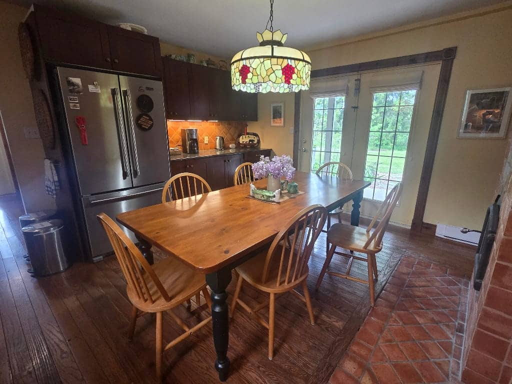 The Farmhouse dining room and kitchen area, Fells Meadows Review