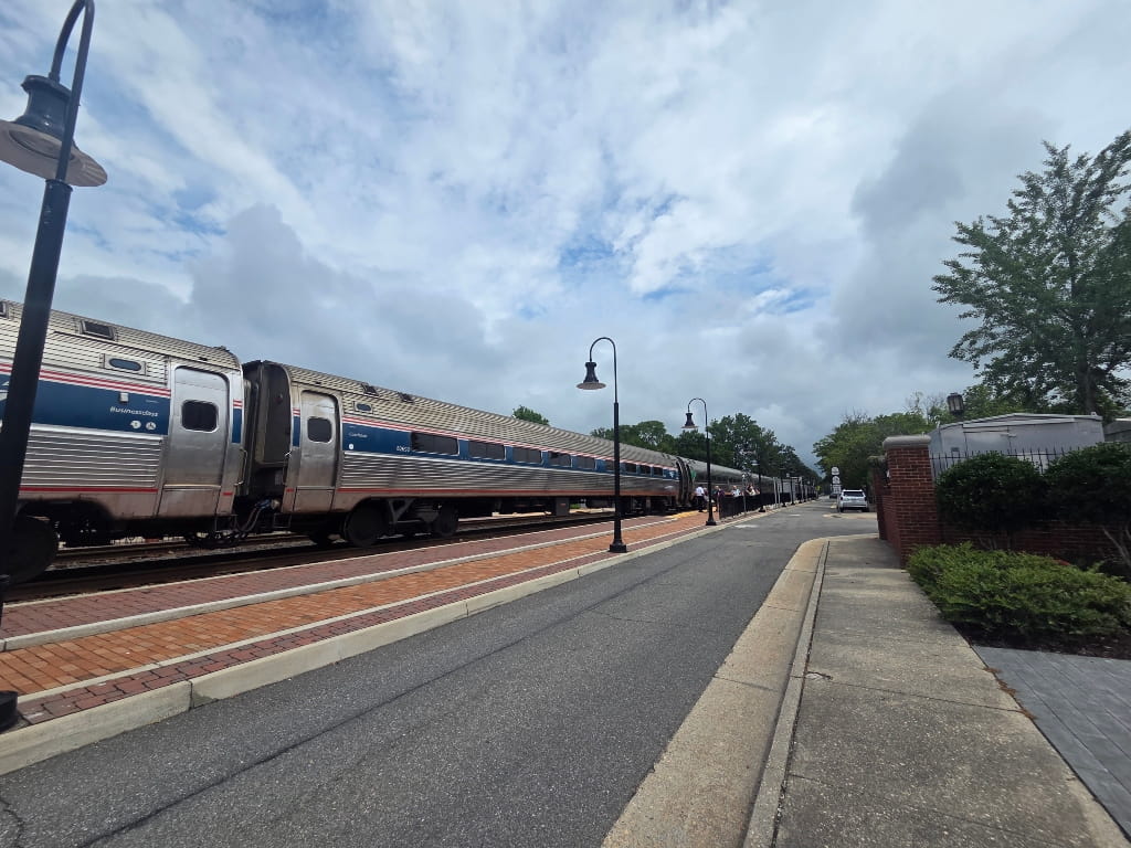 AMTRAK train passing through the downtown Ashland