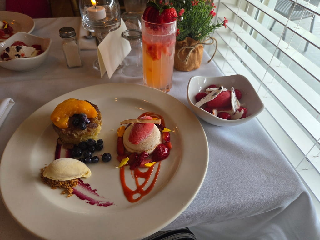 Dessert selection and mocktails in The Henry Clay Inn