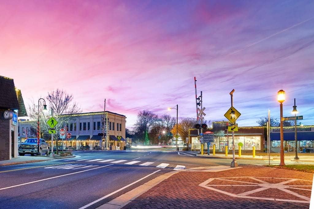 Ashland in the winter, small town in Virginia