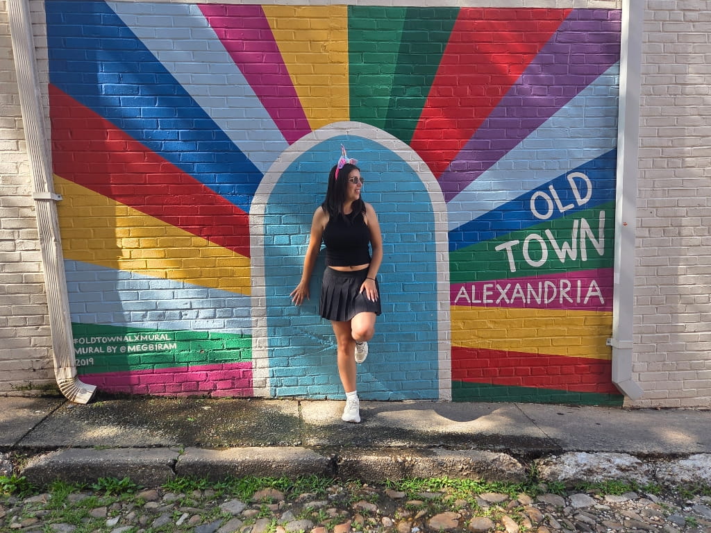 Exploring Old Town Alexandria, VA, colorfl mural