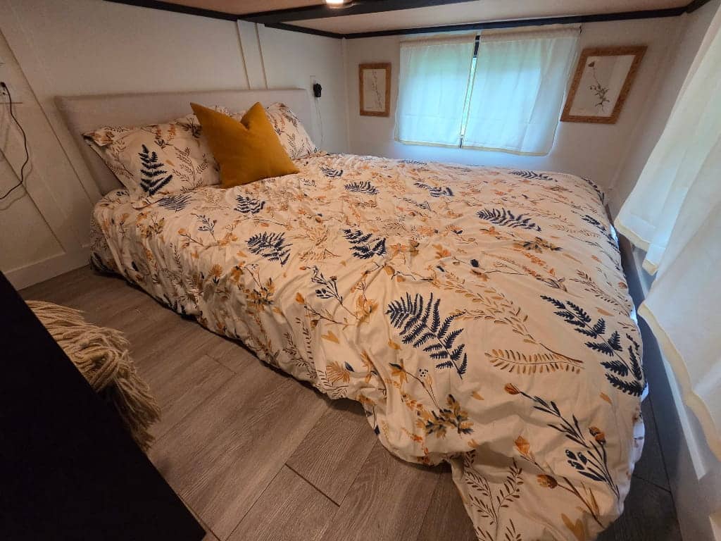 One of the beds in the Highland House, bedroom, sleeping quarters
