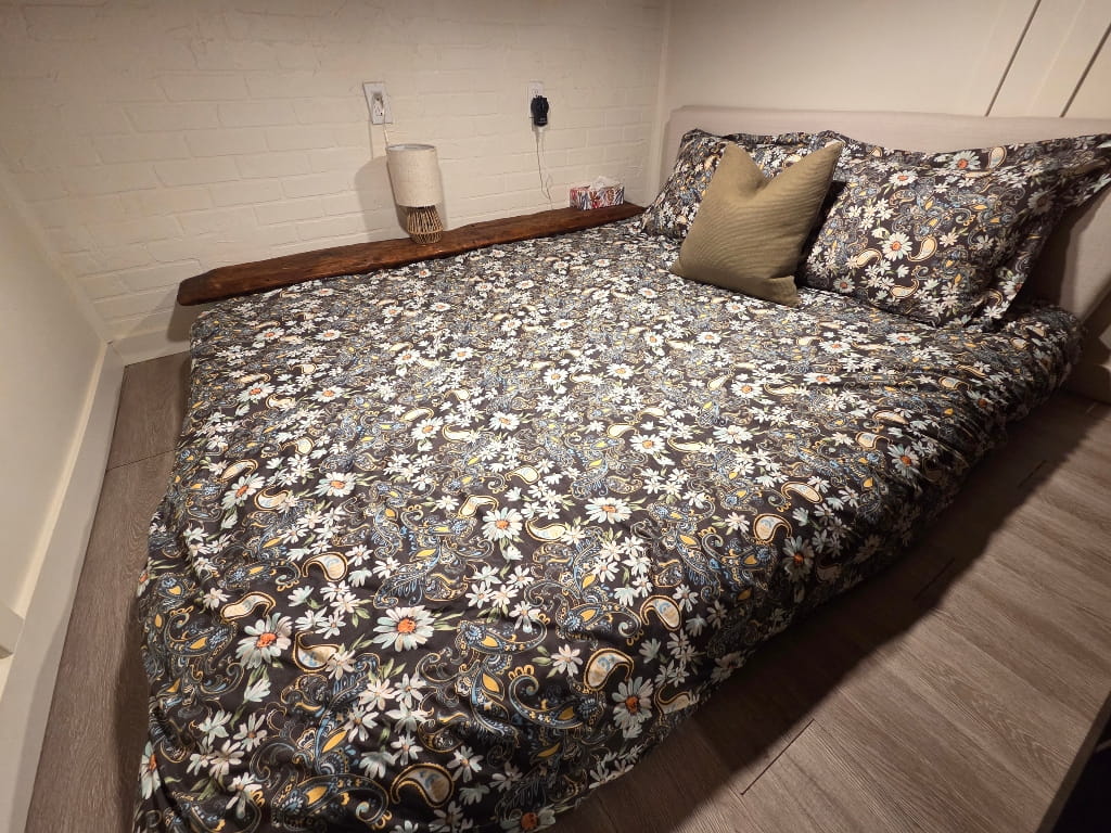 One of the beds in the Highland House, bedroom, sleeping quarters