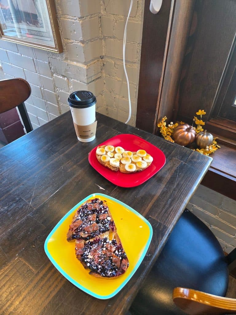 The blueberry, bacon, and goat cheese toast and peanut butter banana honey toast, How To Spend Two Days In Minot, North Dakota?